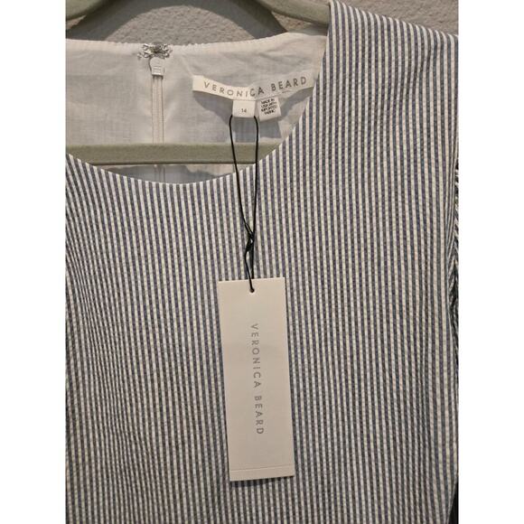 Veronica Beard Women's Iker Cut-Out Mini Dress Blue Striped Size 14 - Picture 8 of 13